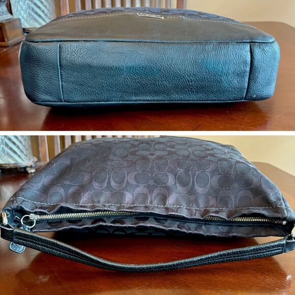 COACH - EUC Park Signature C Black Hobo with Leather Trim & Strap. BEAUTIFUL! - Picture 11 of 16